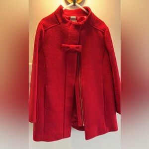 J crew Crewcuts girls wool-blend bow coat 6-7